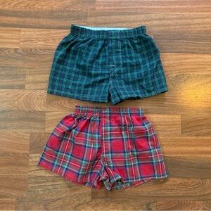 Lot of 2- Toddler Boy 4T Hanes Boxer Shorts Plaid Multicolor never worn